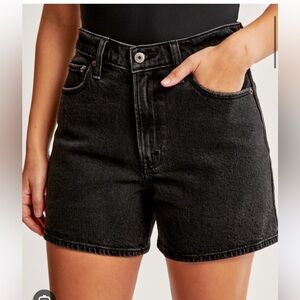 Abercrombie & Fitch Black Jean Shorts Relaxed Fit